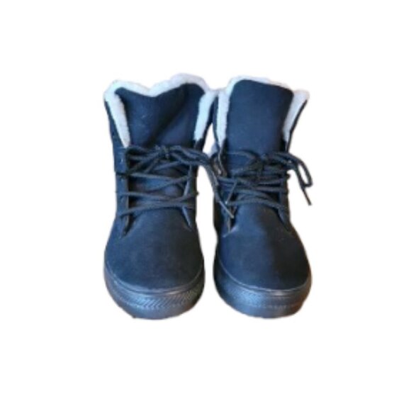 Black SQL Ankle Boots with Soft, Fuzzy Lining in Size 7 (Euro 38) - Picture 3 of 6